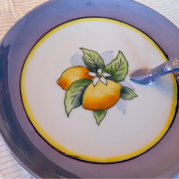 Noritake Dining 2 Vintage Noritake Japanese Lemon Plates With Blue